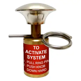Avenger plunger type local manual control for HFC-227ea cylinder